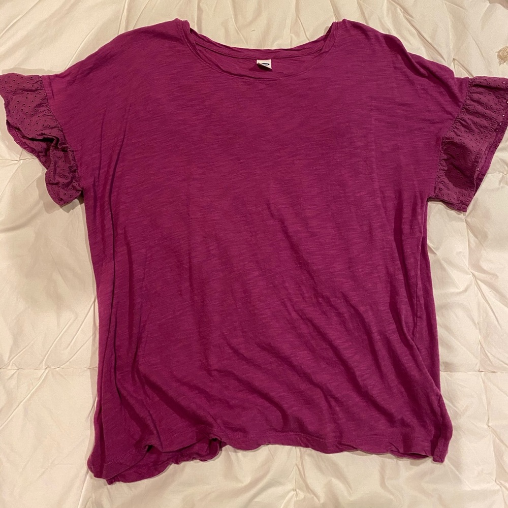 Flutter sleeve short sleeve tee